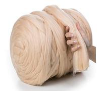 MeriWoolArt® 100% Lana Merino Hilo Grueso de Manta XXL 4-5cm, Hilo Gigante, Merino Mana Gruesa suave, Fieltro de Lana Seco Mojado, DIY Manta Grande Lana Regalo Navidad