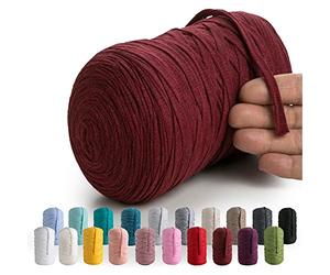 MeriWoolArt® Cinta Textil Natural 10 mm 150 m, Hilo para Artesanías de Macramé, Punto, Colgante de Pared, Atrapasueños DIY, Ganchillo de Tela, Algodón Reciclado y Viscosa