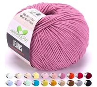 MeriWoolArt® Ciruela Hilo de Algodón para Tejer y Crochet, Textil, Lana Bebé para Manualidades, Ropa Bebé, Amigurumi, Mantas, Suéteres, Gorros y Accesorios