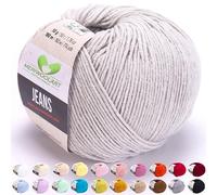 MeriWoolArt® Gris Claro Hilo de Algodón para Tejer y Crochet, Textil, Lana Bebé para Manualidades, Ropa Bebé, Amigurumi, Mantas, Suéteres, Gorros y Accesorios