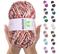 MeriWoolArt Lana Merina para Tejer - 75 m Multicolor Gruesa y Suave para Suéteres y Chaquetas - XXL Lana para Tejer a Mano - Voluminosa DIY para Bufandas, Mantas, Chales