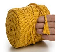 MeriWoolArt® Natural Cuerda de macramé 6 mm, 100m macramé Suave Hilo algodón Reciclado, Cuerda para decoración de macramé DIY atrapasueños Tapiz de macramé Colgantes de Pared macramé