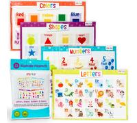 merka Manteles Desechables para Bebés y Niños Pequeños 12" x 18", Paquete de 20 Tapetes Adhesivos para Mesa en Restaurantes, Incluye Formas, Números, Letras y Colores