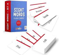 merka Tarjetas de lectura de palabras - Herramienta de vocabulario autónomo para pre-K, jardín de infantes, 1º, 2º y 3º grado - Diseñado para ayudar a los niños a aprender a leer y reconocer las primeras palabras - Establecer A (150 Palabras)