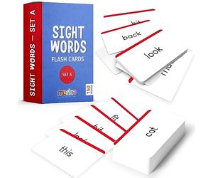 merka Tarjetas de lectura de palabras - Herramienta de vocabulario autónomo para pre-K, jardín de infantes, 1º, 2º y 3º grado - Diseñado para ayudar a los niños a aprender a leer y reconocer las primeras palabras - Establecer A (150 Palabras)