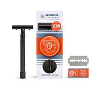 Merkur 23B - Maquinilla de Afeitar de Seguridad con Mango Largo, Color Negro, no Incluye Cuchillas