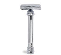 MERKUR Maquinilla de afeitar 39C | Barber Pole corte oblicuo pulido | afeitadora de dos piezas con corte oblicuo | peine cerrado | ideal para afeitado en húmedo | mango de latón | Made in Germany