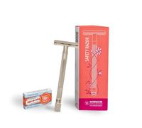 MERKUR Maquinilla de afeitar de acero inoxidable 24 inox, mate seda, mango extra largo, maquinilla de afeitar de corte recto premium de tres piezas, peine cerrado, ideal para afeitado en húmedo