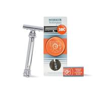 Merkur - Maquinilla de afeitar (tamaño largo, mango pesado), diseño cromado