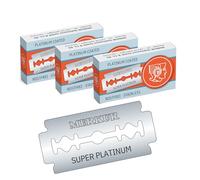 MERKUR Super Platinum 910 - Cuchillas de afeitar de acero inoxidable (paquete de 30) | Adecuado para maquinillas de afeitar de seguridad tradicionales | Cuchillas de afeitar de doble cara recubiertas