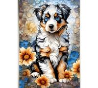 MERLE AUSSIE AUSTRALIAN SHEPHERD * PUPPY DOG LOVE - Cute Mini Journal Diary Scratch Doodle Jot Blank Art Sketch Pad: ֍ 5x7 ~ Greeting Note Card Size֎ ... Bridal Shower Holiday Pooch Party Favor Gift