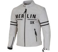 Merlin Revival D3O Chaqueta de cuero de motocicleta perforada, Blanco, Talla 40