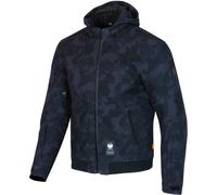 Merlin Torque D3O Sudadera con capucha impermeable con cremallera para motocicleta, negro/camuflaje, Talla M