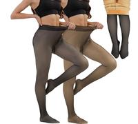 Merlvida Medias Térmicas Mujer Con Interior de Forro Polar, Reductoras Transparentes, Falsas Térmicas Invierno, Mallas Alto Cintura, Leggings, Pantimedias, Leotardos, Talla Grande S-3XL
