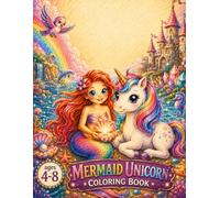 Mermaid and Unicorn Story Adventure Coloring Book: 70 Magical Connected Coloring Pages of Mermaid, Unicorn, Ocean and Space Adventures for Kids Ages 4-8