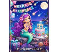 Mermaid Birthday Coloring Book for Kids: Cute Underwater Party Illustrations with Cakes, Shells, Gifts, and Ocean Friends for Ages 3-6