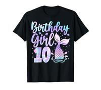 Mermaid Birthday Girl 10 Year Old Its My 10th Bday Camiseta