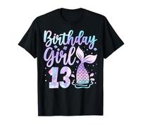 Mermaid Birthday Girl 13 Year Old Its My 13th Bday Camiseta