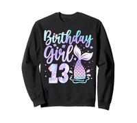 Mermaid Birthday Girl 13 Year Old Its My 13th Bday Sudadera
