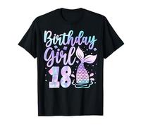 Mermaid Birthday Girl 18 Year Old Its My 18th Bday Camiseta