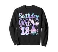 Mermaid Birthday Girl 18 Year Old Its My 18th Bday Sudadera