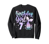 Mermaid Birthday Girl 7 Year Old Its My 7th Bday Sudadera