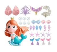 Mermaid Cake Topper Set - Theme Decoration Kit, Party Ornament Collection with Detailed Fantasy, Baking Display Accessory, Festive Celebration Decor, Kids Event for Dessert Enhancement Set