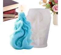 Mermaid Candle Molds, no tick reutilizables silicona Molds, 4 pulgadas Candle Mould for Resin Plaster, Epoxy Soap Molder with, mesa Decor Molder with Creative, Candles Mold for Home Birthday