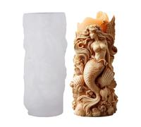 Mermaid Candle Molds, no tick reutilizables silicona Molds, 4 pulgadas Candle Mould for Resin Plaster, Epoxy Soap Molder with, mesa Decor Molder with Creative, Candles Mold for Home Birthday
