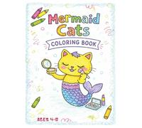 Mermaid Cats Coloring Book for Kids Ages 4-8: Cute Fantasy Ocean Cat Mermaids Coloring Pages for Girls and Boys: Adorable Cat Mermaids, Fun Underwater Scenes, Single-Sided Pages for Easy Coloring