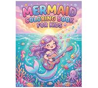 Mermaid Coloring Book for Kids: 50 Cute and Magical Mermaid Coloring Pages with Ocean Friends, Coral Reefs, Sea Creatures, and Fun Underwater Adventures for Girls and Boys Ages 4+