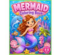 Mermaid Coloring Book for Kids Ages 4-8: 30 Magical Underwater Adventures Featuring Mermaids, Dolphins, Sea Turtles, Treasure Chests, Castles, and Ocean Friends