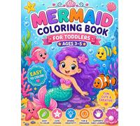 Mermaid Coloring Book for Toddlers Ages 3-5: Bold and Easy Cute Mermaid Coloring Pages with Thick Lines - Simple Ocean Animals & Underwater Fun for Little Kids