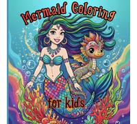 Mermaid Coloring for Kids: 50 Fun and Easy Ocean Scenes to Color - Adorable Mermaids, Dolphins, and Sea Friends