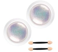 Mermaid cromado en polvo de uñas, 2 piezas 0.3g de uñas cromado en polvo, kit con palo de esponja, perla de bricolaje para gel d.