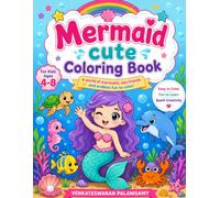 Mermaid Cute Coloring Book for Kids Ages 4-8: Fun and Easy Mermaid, Sea Animals, and Underwater Coloring Pages for Girls and Boys: A Cute and Simple ... Dolphin, Turtle, Fish, Crab and Sea C
