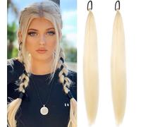 Mermaid Hair Extensions For Kids, Rainbow Wig Hair Braiding For Braiding, 26 Inch Colorful Ombre Mermaid Pony Tail Synthetic Hair Extensions For Girl Women All Ages (2)