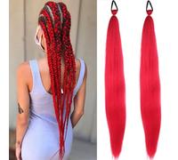 Mermaid Hair Extensions For Kids, Rainbow Wig Hair Braiding For Braiding, 26 Inch Colorful Ombre Mermaid Pony Tail Synthetic Hair Extensions For Girl Women All Ages (7)