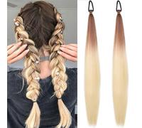 Mermaid Hair Extensions For Kids, Rainbow Wig Hair Braiding For Braiding, 26 Inch Colorful Ombre Mermaid Pony Tail Synthetic Hair Extensions For Girl Women All Ages (47)