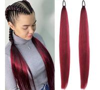 Mermaid Hair Extensions For Kids, Rainbow Wig Hair Braiding For Braiding, 26 Inch Colorful Ombre Mermaid Pony Tail Synthetic Hair Extensions For Girl Women All Ages (18)