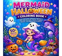 Mermaid Halloween Coloring Book for Kids: Magical Underwater Adventures with Cute Mermaids, Ghosts, Pumpkins, and Witches | Fun Spooky Activity Book for Boys and Girls Ages 4-8