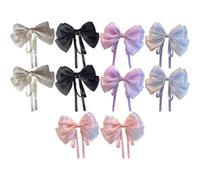 Mermaid Ji Pearlescent Satin Bow Hair Clip Women Summer Sweet Ribbon Spring Fairy Accessories(10PCS)