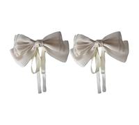 Mermaid Ji Pearlescent Satin Bow Hair Clip Women Summer Sweet Ribbon Spring Fairy Accessories(2PCS-1)