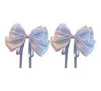 Mermaid Ji Pearlescent Satin Bow Hair Clip Women Summer Sweet Ribbon Spring Fairy Accessories(2PCS-4)