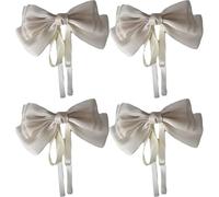 Mermaid Ji Pearlescent Satin Bow Hair Clip Women Summer Sweet Ribbon Spring Fairy Accessories(4PCS-1)