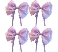 Mermaid Ji Pearlescent Satin Bow Hair Clip Women Summer Sweet Ribbon Spring Fairy Accessories(4PCS-3)