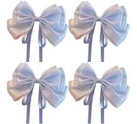 Mermaid Ji Pearlescent Satin Bow Hair Clip Women Summer Sweet Ribbon Spring Fairy Accessories(4PCS-4)