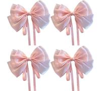 Mermaid Ji Pearlescent Satin Bow Hair Clip Women Summer Sweet Ribbon Spring Fairy Accessories(4PCS-5)