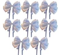 Mermaid Ji Pearlescent Satin Bow Hair Clip Women Summer Sweet Ribbon Spring Fairy Accessories(8PCS-4)