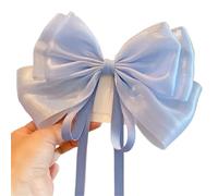 Mermaid Ji Pearlescent Satin Bow Hair Clip Women Summer Sweet Ribbon Spring Fairy Accessories(Color3)